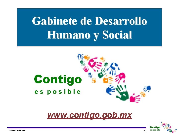 Gabinete de Desarrollo Humano y Social Contigo es posible www. contigo. gob. mx Contigo-Modif-Jun Gabinete de Desarrollo Humano y Social Contigo es posible www. contigo. gob. mx Contigo-Modif-Jun