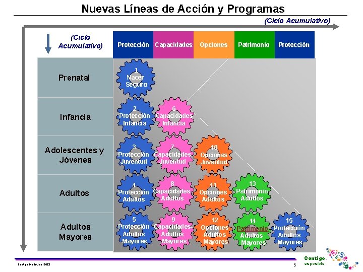 Nuevas Líneas de Acción y Programas (Ciclo Acumulativo) Prenatal Protección Capacidades Opciones Patrimonio Protección Nuevas Líneas de Acción y Programas (Ciclo Acumulativo) Prenatal Protección Capacidades Opciones Patrimonio Protección