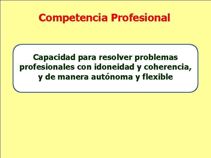 Competencia Profesional Capacidad para resolver problemas profesionales con idoneidad y coherencia, y de manera