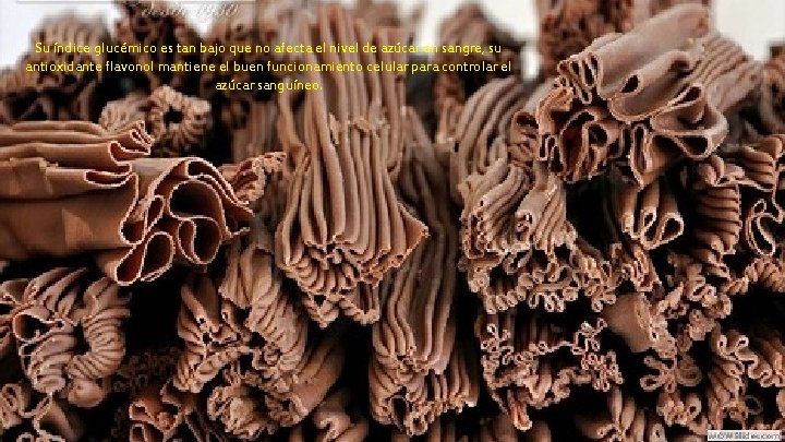 Su índice glucémico es tan bajo que no afecta el nivel de azúcar en