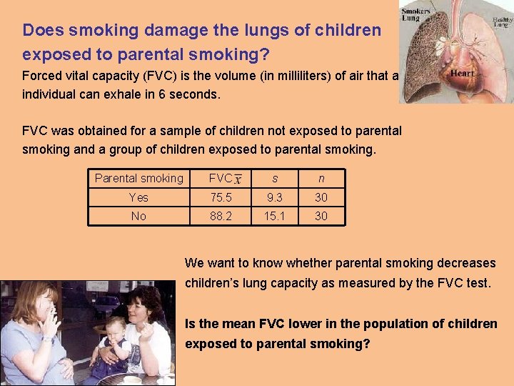 Does smoking damage the lungs of children exposed to parental smoking? Forced vital capacity