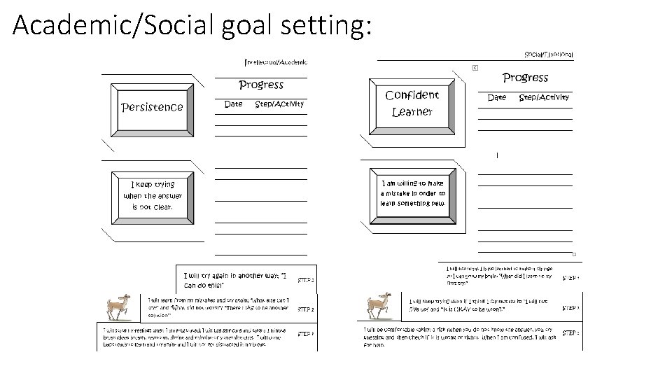 Academic/Social goal setting: 