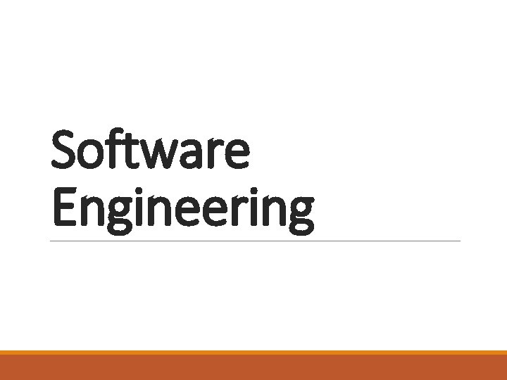 Software Engineering 