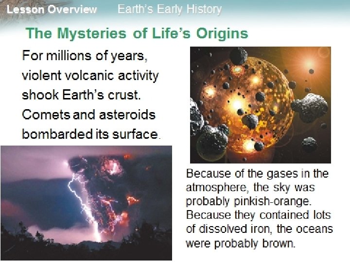 Lesson Overview Earth’s Early History 