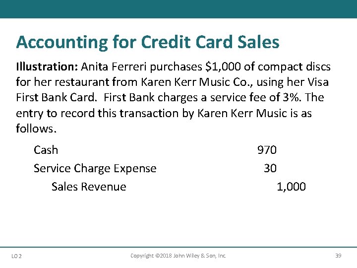 Accounting for Credit Card Sales Illustration: Anita Ferreri purchases $1, 000 of compact discs