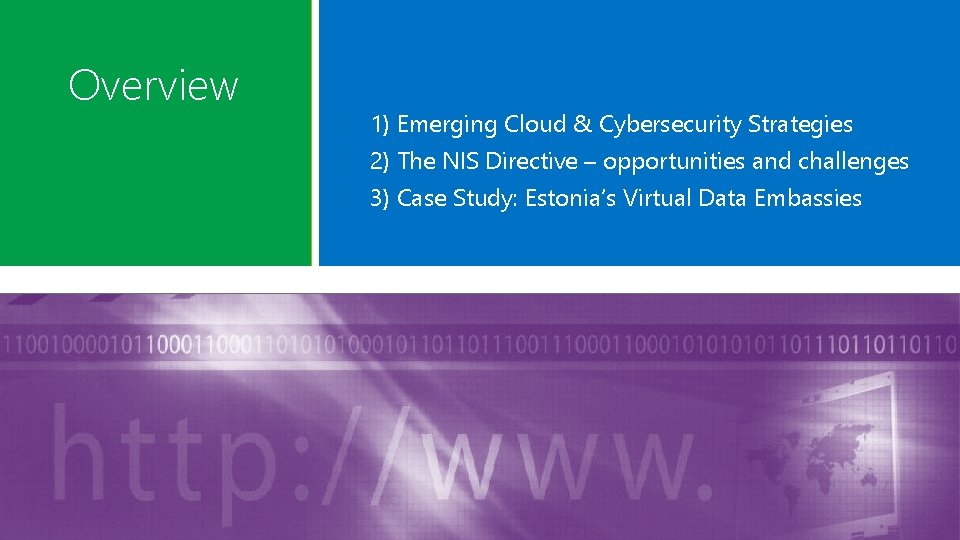 Aims of a Overview national cybersecurity strategy 1) 1) Emerging Cloud & Cybersecurity Strategies