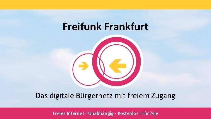 Freifunk Frankfurt Das digitale Bürgernetz mit freiem Zugang Freies Internet · Unabhängig · Kostenlos