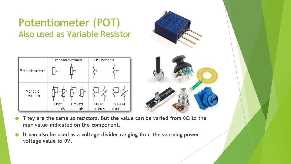 Cal R Pot Variable Resistor Electrical Series I Circuit Basics ICs and Datasheets