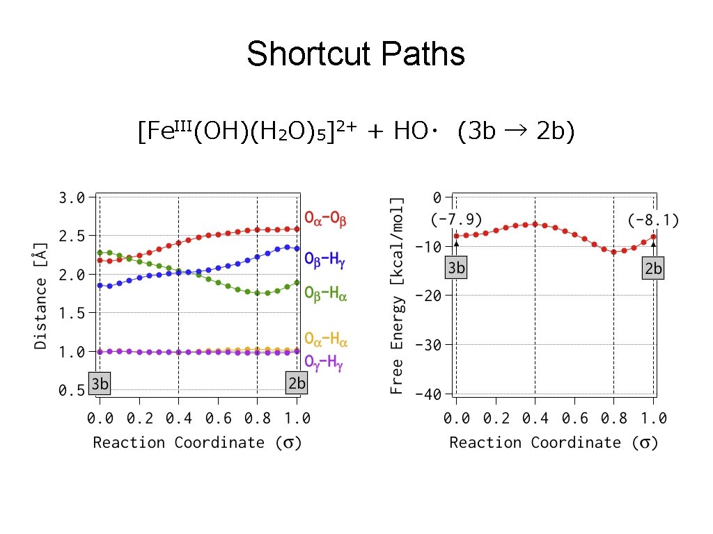 Shortcut Paths [Fe. III(OH)(H 2 O)5]2+ + HO･ (3 b → 2 b) 