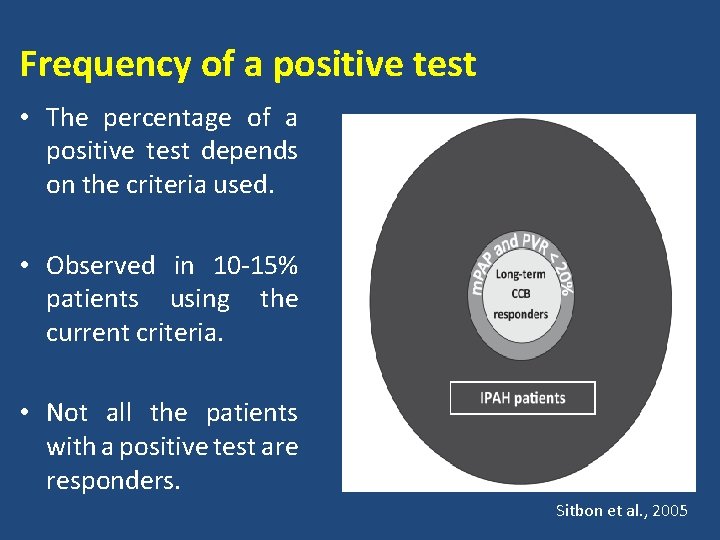 Frequency of a positive test • The percentage of a positive test depends on