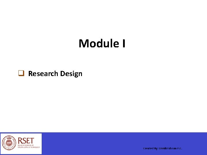 Module I q Research Design 