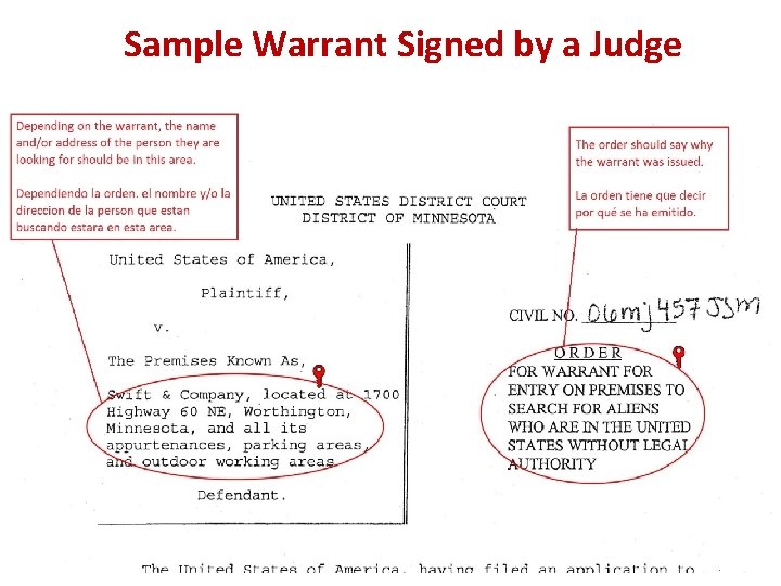 Sample Warrant Signed by a Judge 