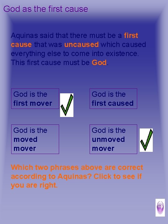 God as the first cause Aquinas said that there must be a first cause