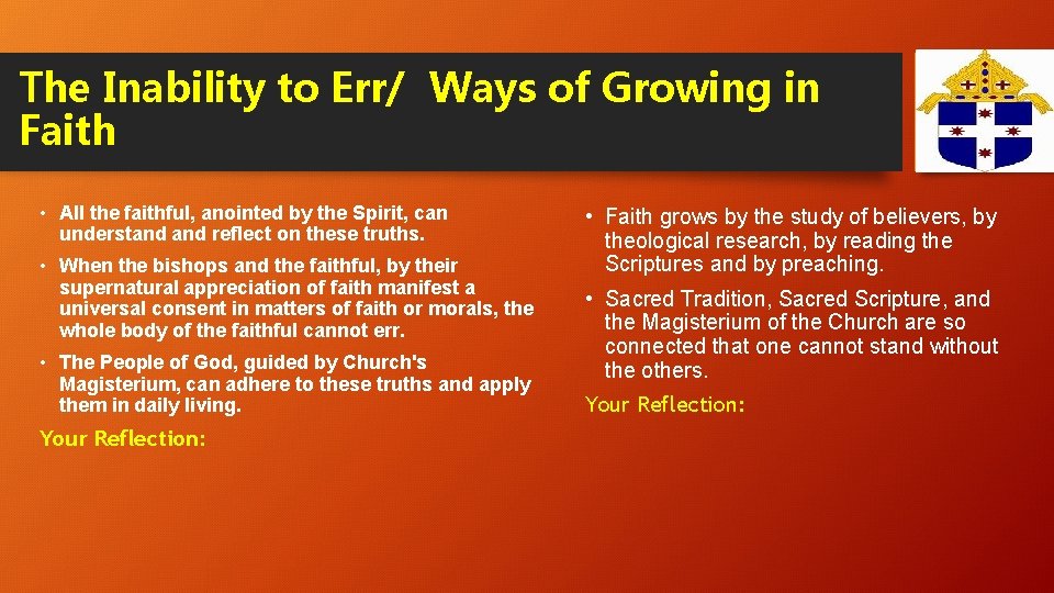 The Inability to Err/ Ways of Growing in Faith • All the faithful, anointed The Inability to Err/ Ways of Growing in Faith • All the faithful, anointed