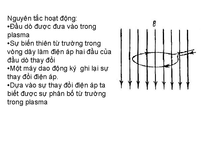 Nguyên tắc hoạt động: • Đầu dò được đưa vào trong plasma • Sự