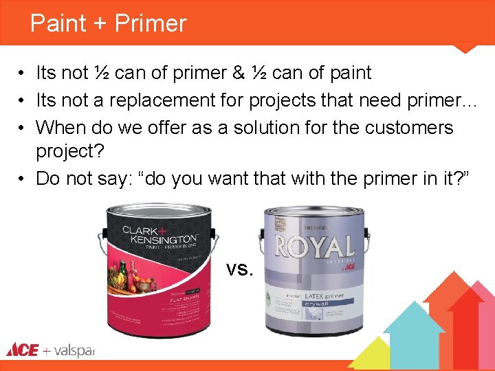 Paint + Primer • Its not ½ can of primer & ½ can of
