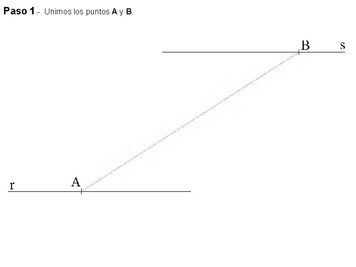Paso 1. - Unimos los puntos A y B. 