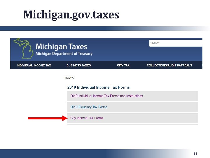 Michigan. gov. taxes 11 