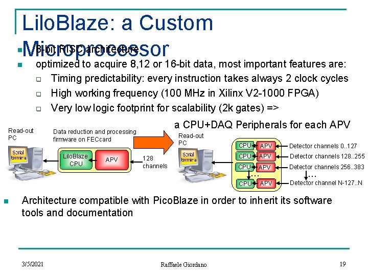 Lilo. Blaze: a Custom 8 -bit RISC architecture Microprocessor n n optimized to acquire