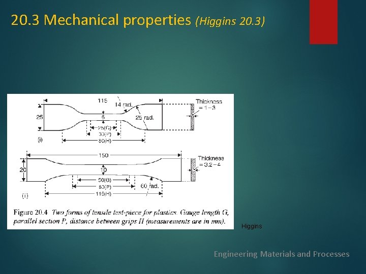 20. 3 Mechanical properties (Higgins 20. 3) Higgins Engineering Materials and Processes 