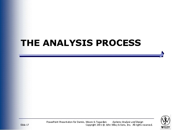 THE ANALYSIS PROCESS Slide 17 Power. Point Presentation for Dennis, Wixom & Tegardem Systems