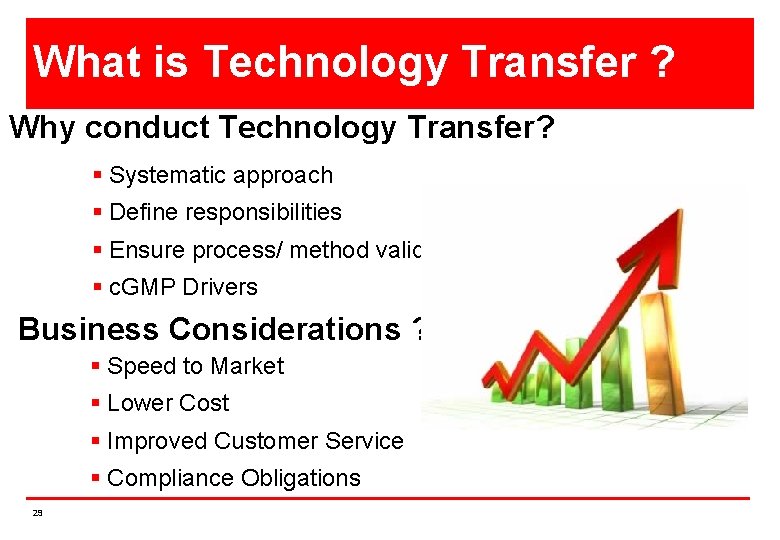 What is Technology Transfer ? Why conduct Technology Transfer? § Systematic approach § Define