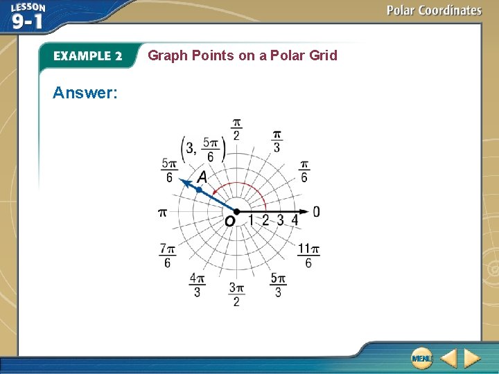 Graph Points on a Polar Grid Answer: 