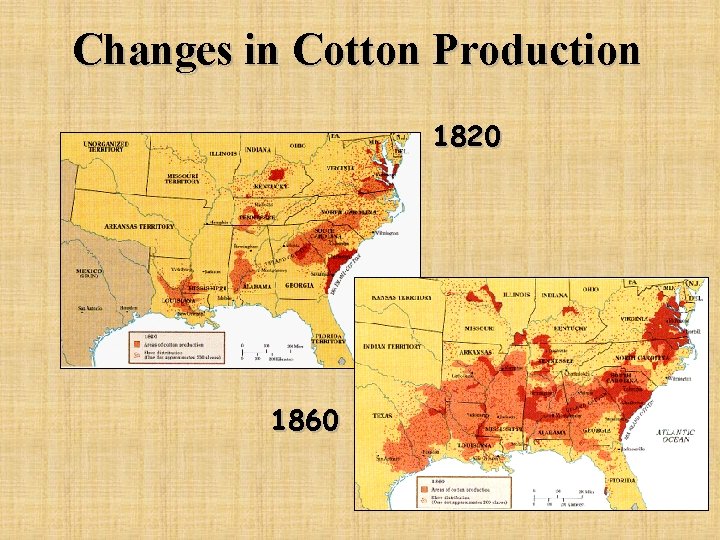 Changes in Cotton Production 1820 1860 Changes in Cotton Production 1820 1860