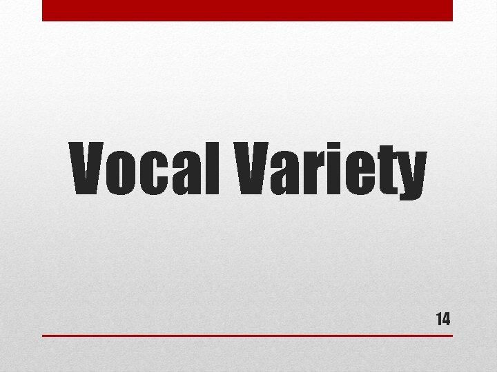 Vocal Variety 14 