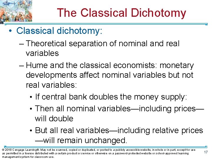 The Classical Dichotomy • Classical dichotomy: – Theoretical separation of nominal and real variables