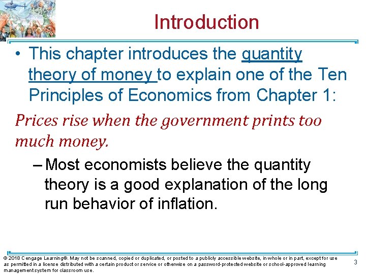 Introduction • This chapter introduces the quantity theory of money to explain one of