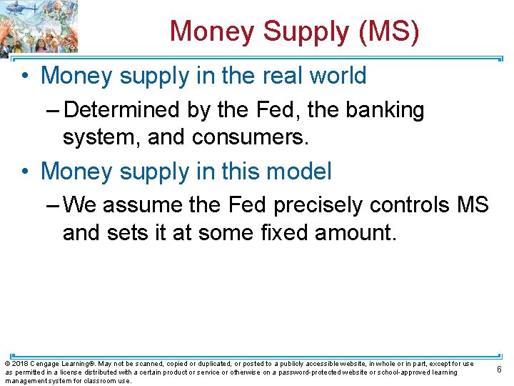Money Supply (MS) • Money supply in the real world – Determined by the