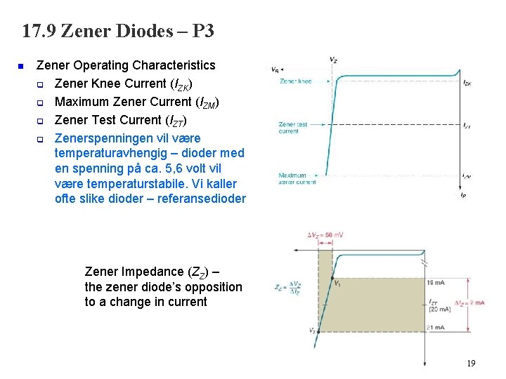 17. 9 Zener Diodes – P 3 n Zener Operating Characteristics q Zener Knee
