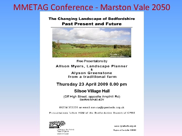 MMETAG Conference - Marston Vale 2050 