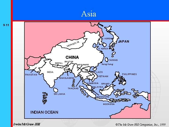 Asia 9 -11 N. K 0 REA JAPAN A OLI NG MO S. K