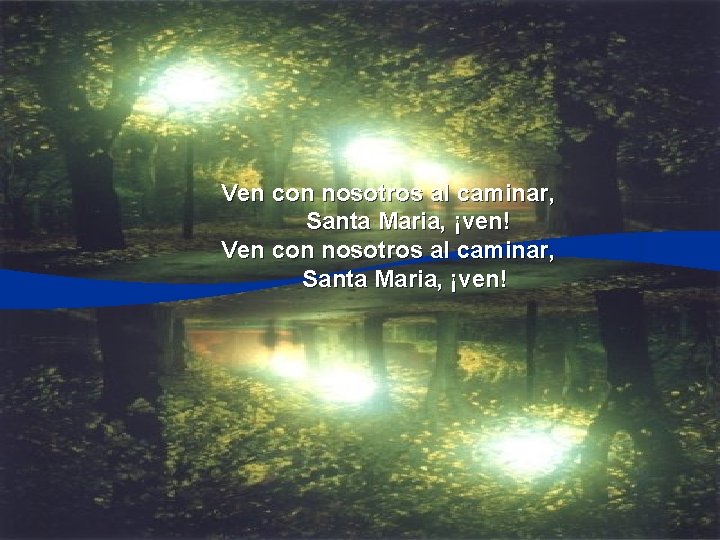Mientras recorres la vida tú nunca solo estás; contigo por el camino Santa María