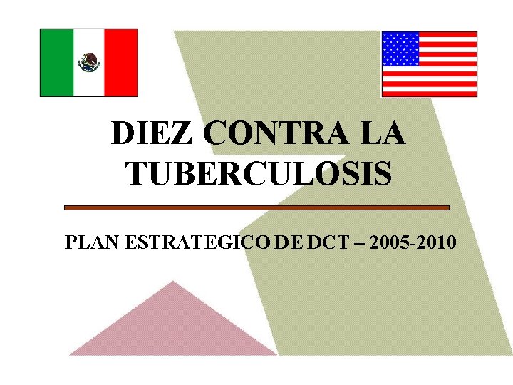 DIEZ CONTRA LA TUBERCULOSIS PLAN ESTRATEGICO DE DCT – 2005 -2010 