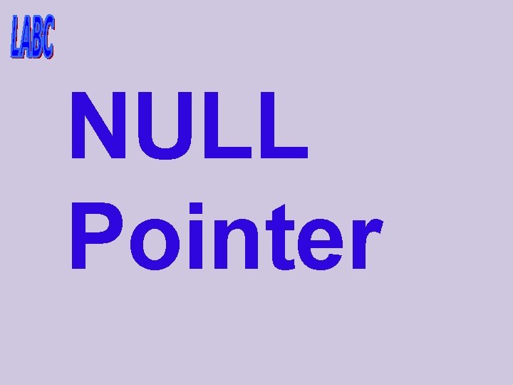 NULL Pointer 