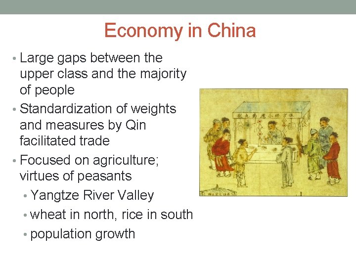 Economy in China • Large gaps between the upper class and the majority of