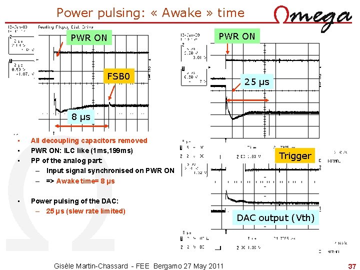 Power pulsing: « Awake » time PWR ON FSB 0 25 µs 8 µs