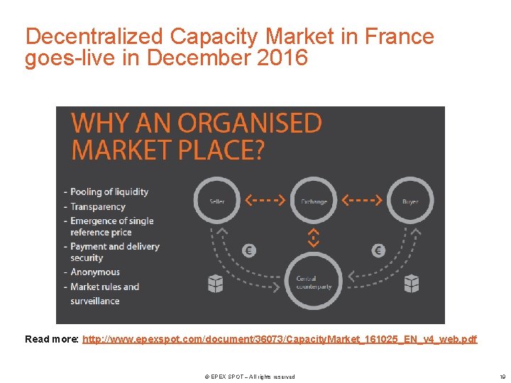 Decentralized Capacity Market in France goes-live in December 2016 Read more: http: //www. epexspot.