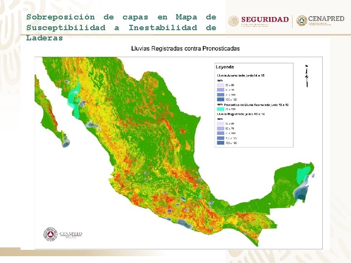 Sobreposición de capas en Mapa de Susceptibilidad a Inestabilidad de Laderas 