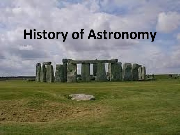 History of Astronomy 