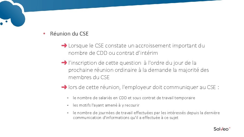  • Réunion du CSE Lorsque le CSE constate un accroissement important du nombre