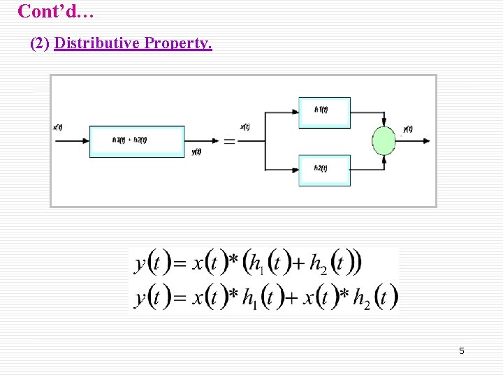 Cont’d… (2) Distributive Property. 5 