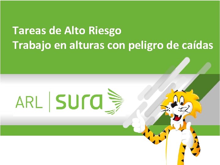 Tareas de Alto Riesgo Trabajo en alturas con peligro de caídas 