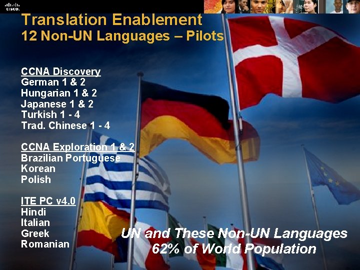 Translation Enablement 12 Non-UN Languages – Pilots CCNA Discovery German 1 & 2 Hungarian