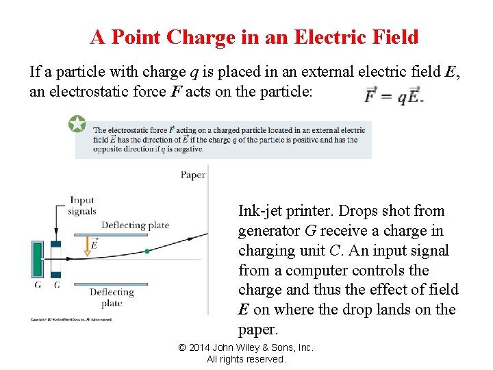 A Point Charge ininan Field 22 -6 A Point Charge an. Electric Field If