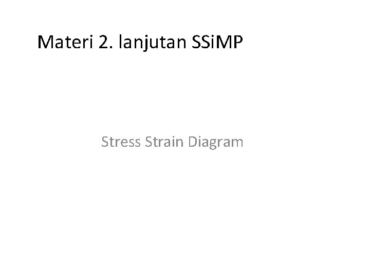 Materi 2. lanjutan SSi. MP Stress Strain Diagram 