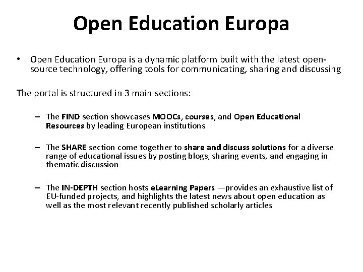 Open Education Europa • Open Education Europa is a dynamic platform built with the